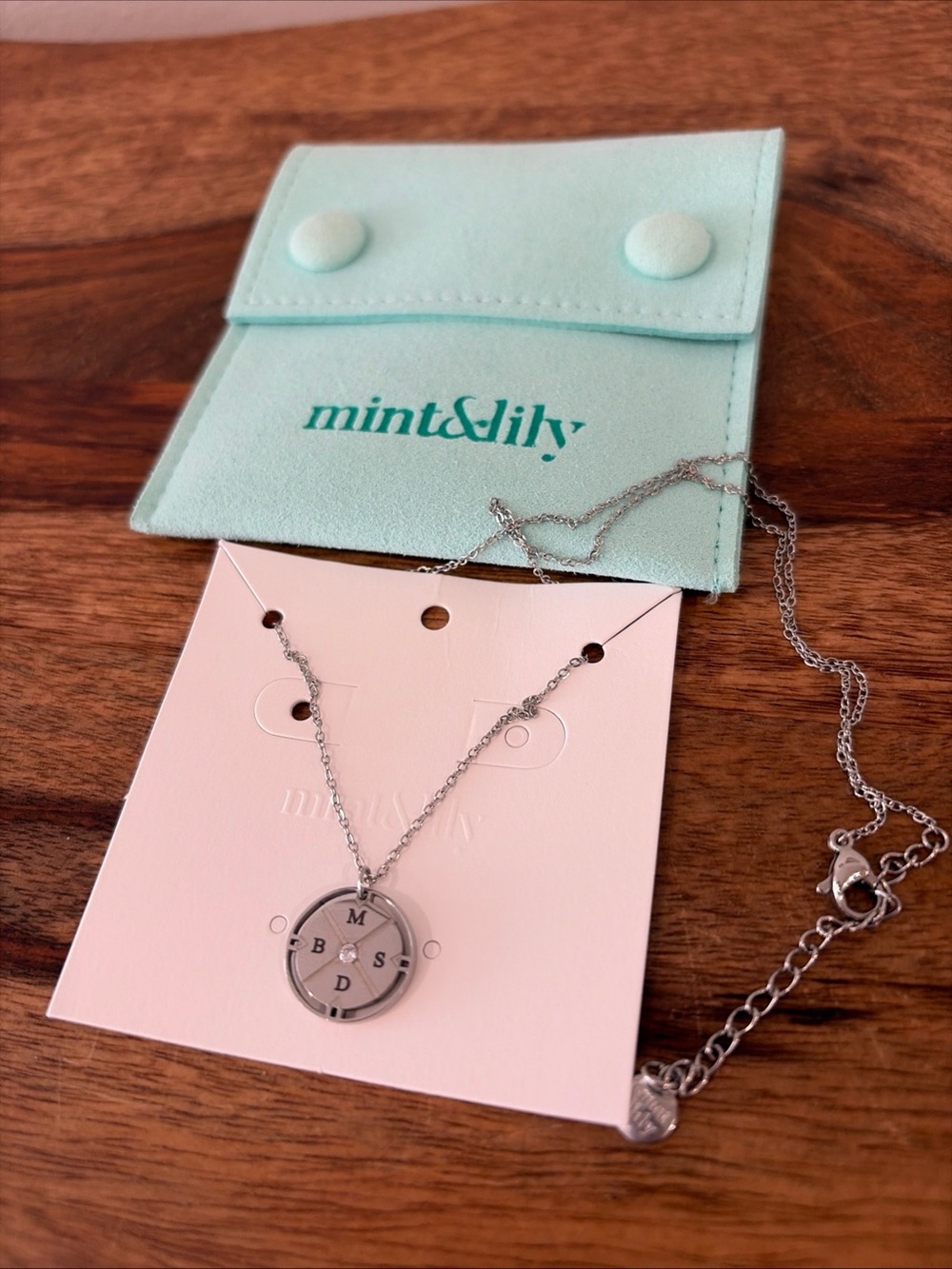 Mint & Lilly Mini Compass Pendant Necklace